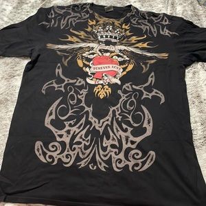 3XL cotton T-shirt front and back both have sayings.